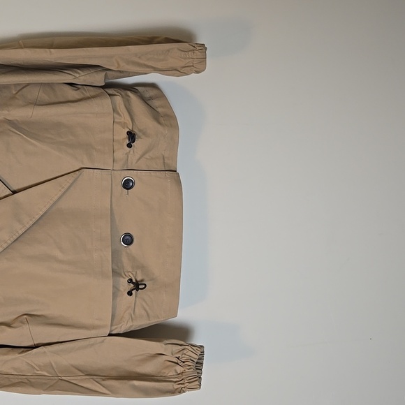 NWT Universal Standard Tan/Khaki Cropped Trench Coat Size 14-16 - Picture 3 of 13